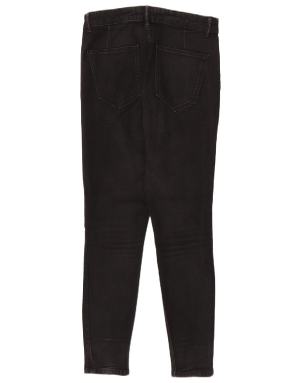 Calça jeans skinny feminina Zara EU 42 grande W32 L28 algodão preto