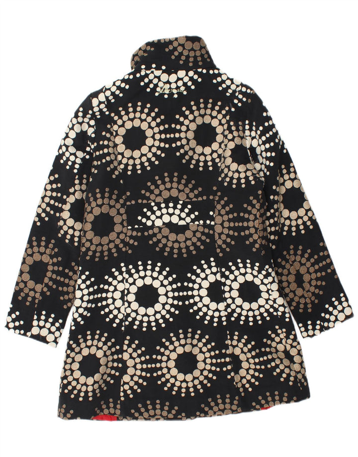 Sobretudo feminino Desigual EU 42 grande acrílico floral preto