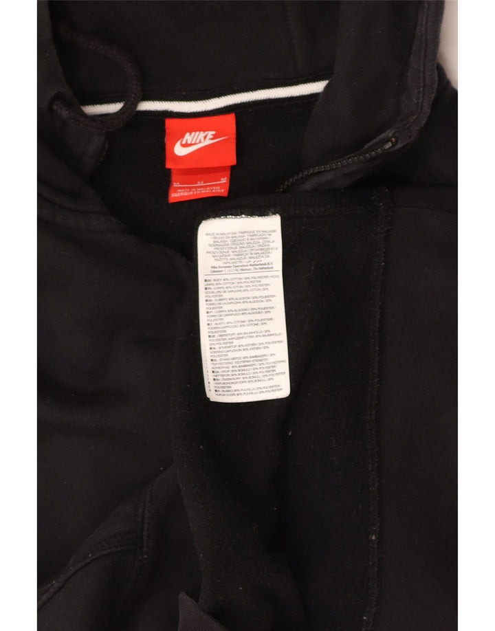 Suéter masculino Nike com capuz e zíper médio preto algodão