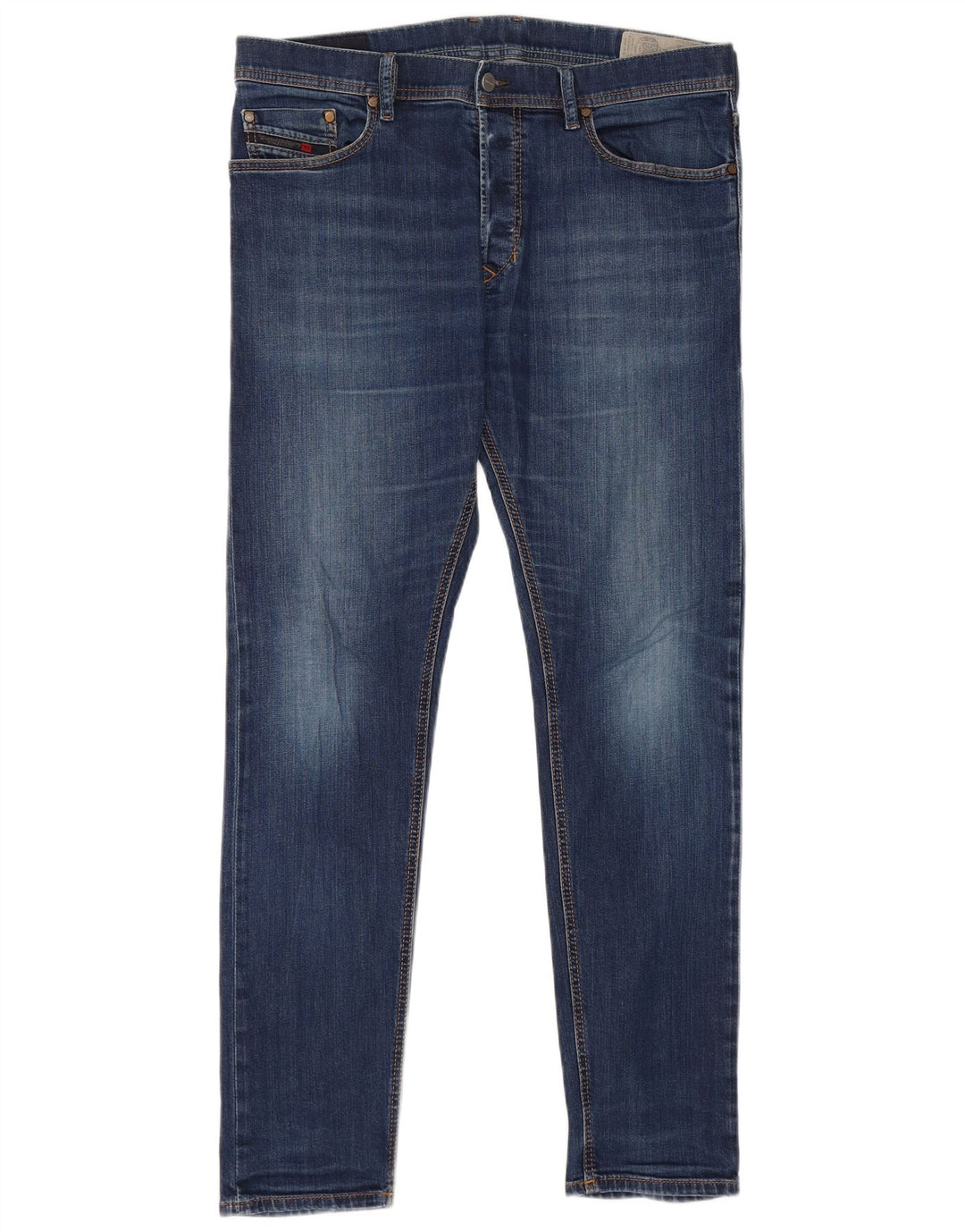 Diesel Mens Slim Jeans W34 L31 Azul Marinho Algodão