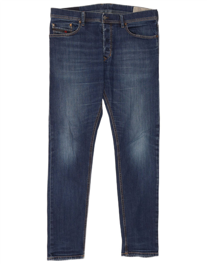 Diesel Mens Slim Jeans W34 L31 Azul Marinho Algodão