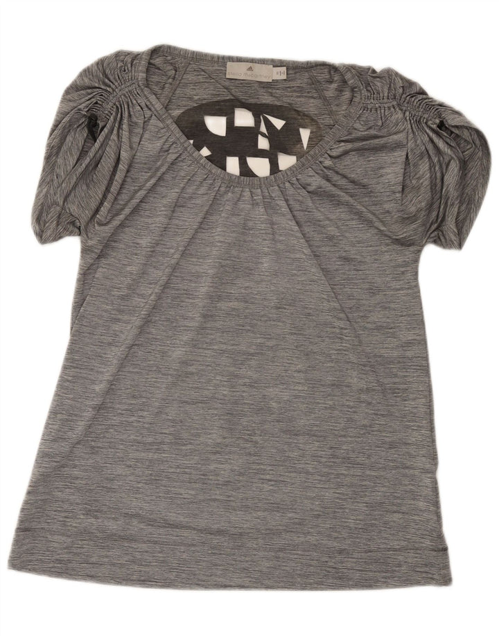 Adidas Womens Stella McCartney Graphic Tunic Top EU 36 Pequeno Cinza Poliéster