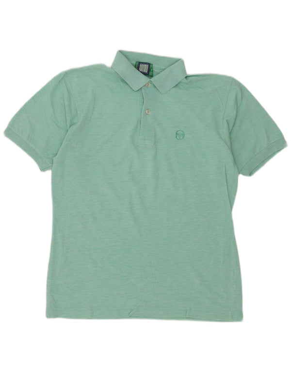 Camisa polo masculina Sergio Tacchini algodão manchado verde médio