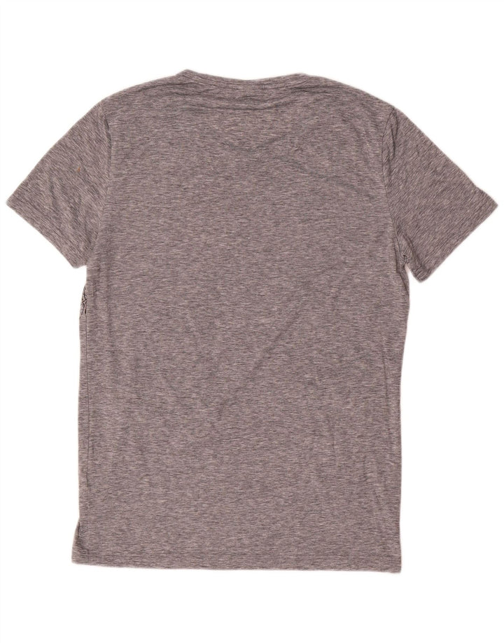 Camiseta masculina Hugo Boss Top cinza médio poliéster geométrico