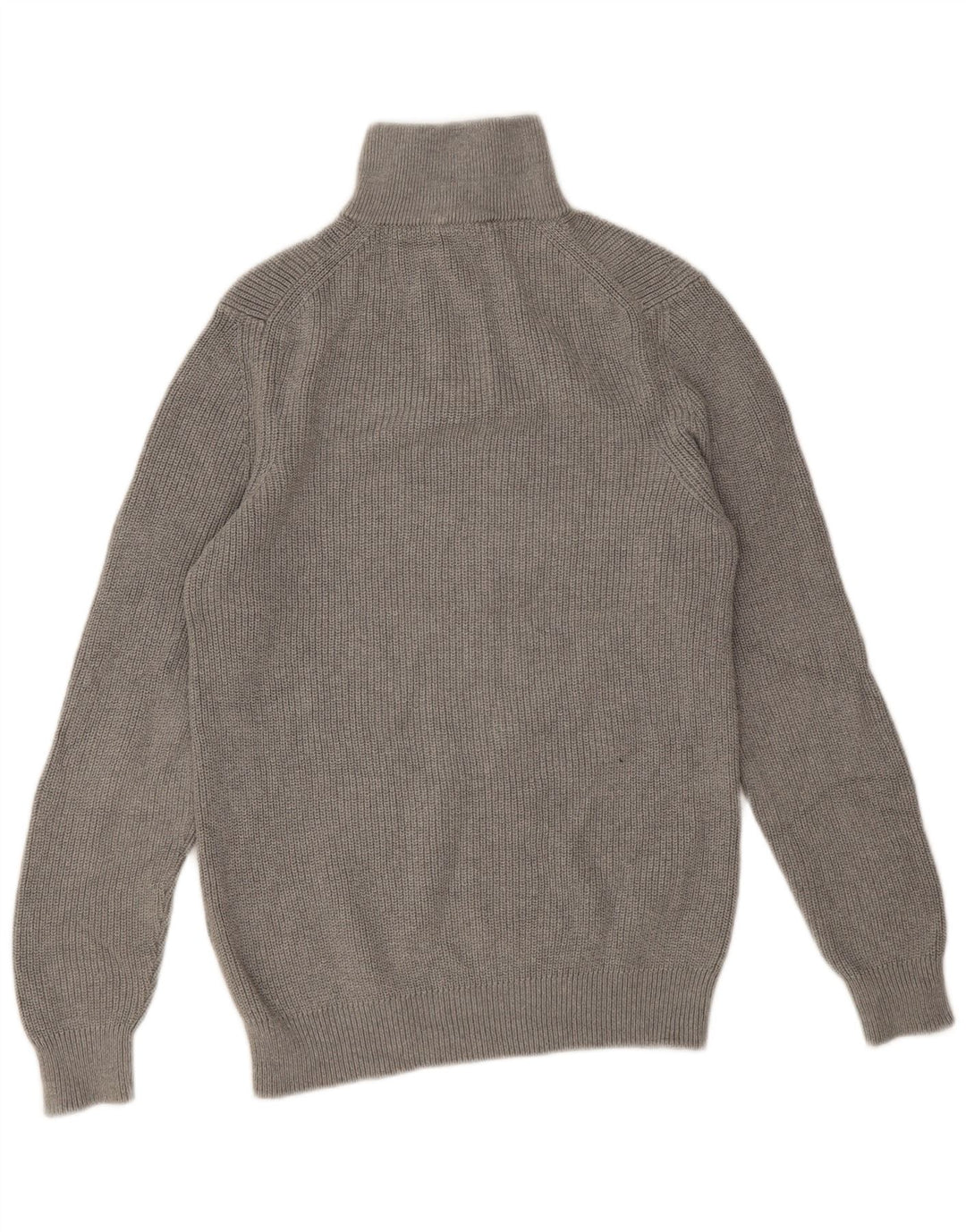 Zara Suéter masculino com zíper e gola em algodão cinza médio