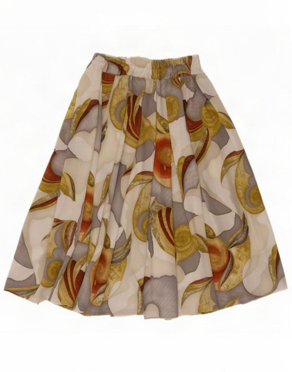 Saia plissada feminina vintage pequena W26 floral multicolorido