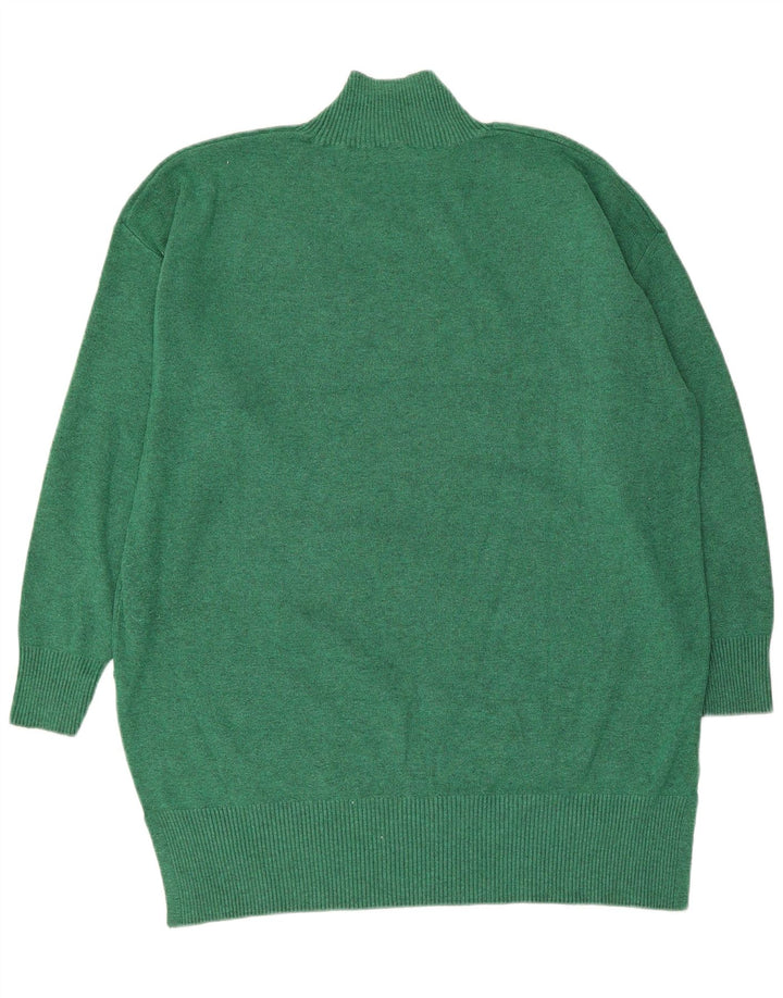Suéter feminino Marks & Spencer Longline com gola tartaruga Reino Unido 16 grande verde