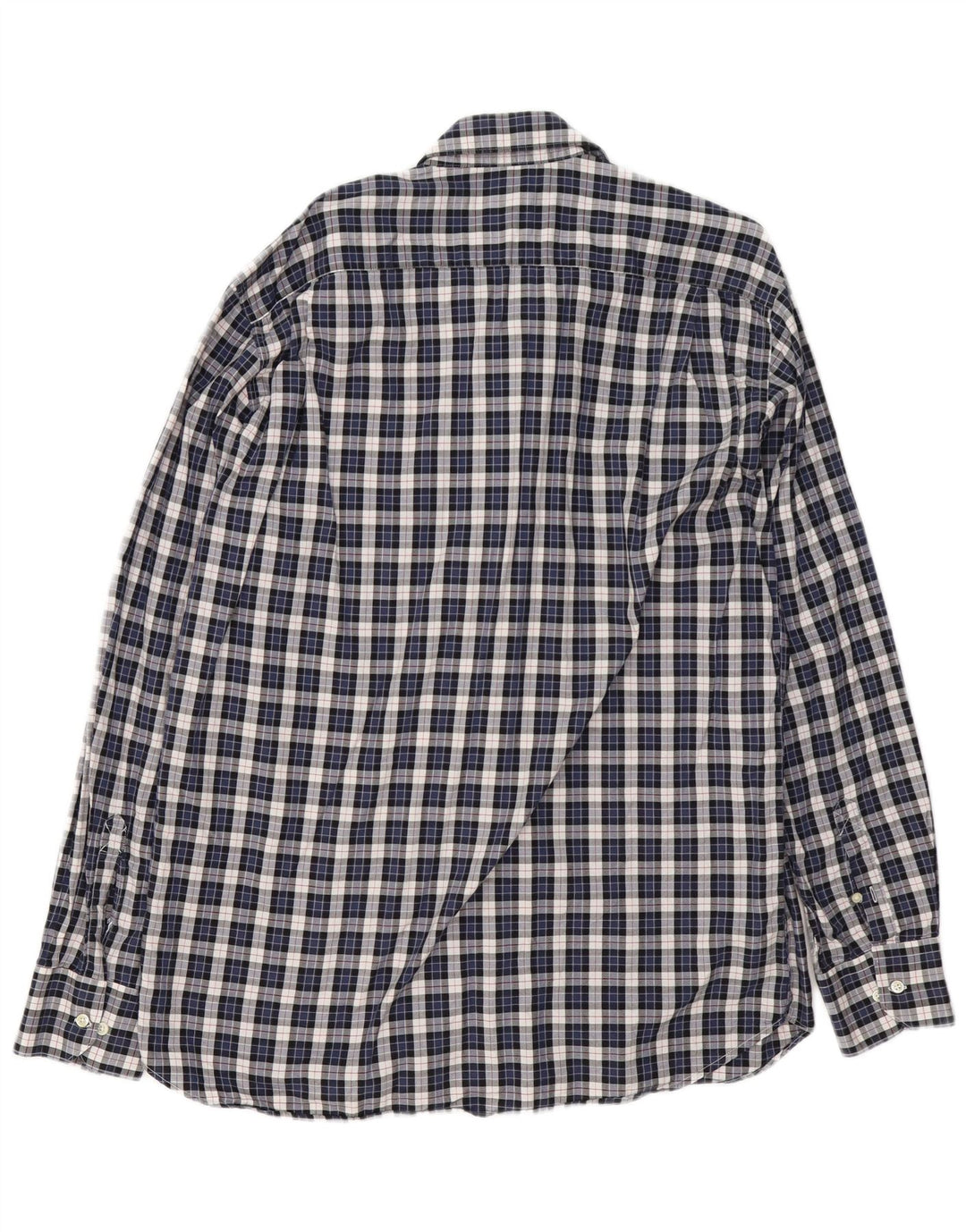 Camisa masculina de flanela Barbour XL azul marinho xadrez algodão