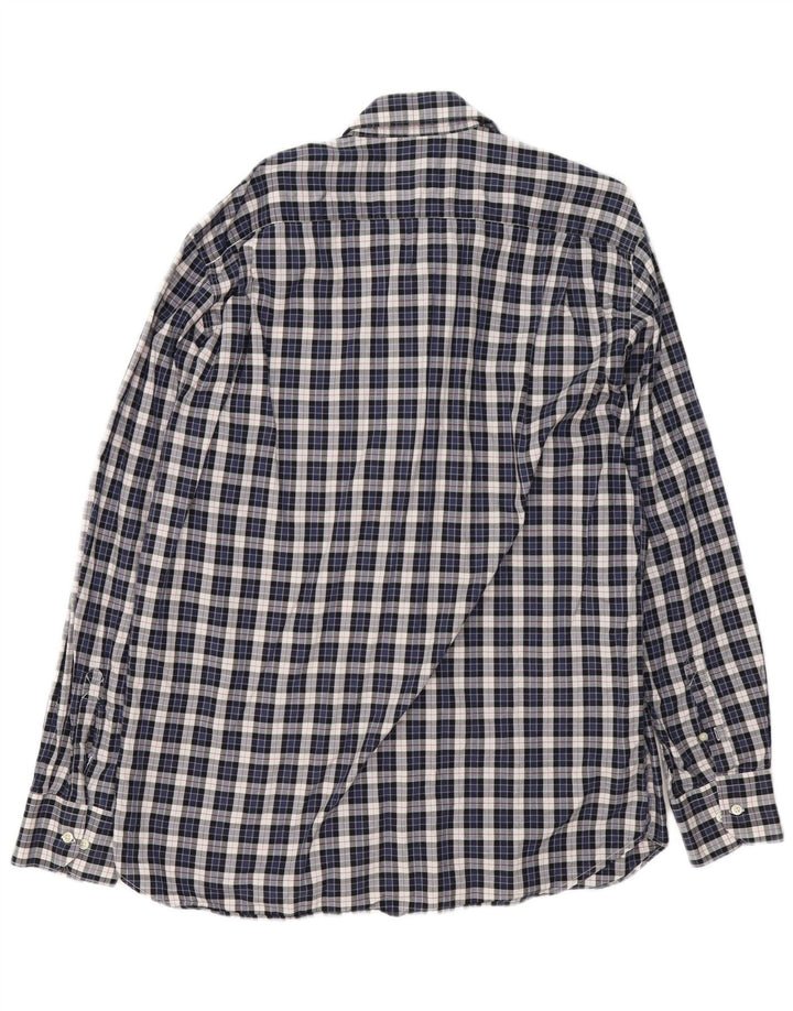 Camisa masculina de flanela Barbour XL azul marinho xadrez algodão