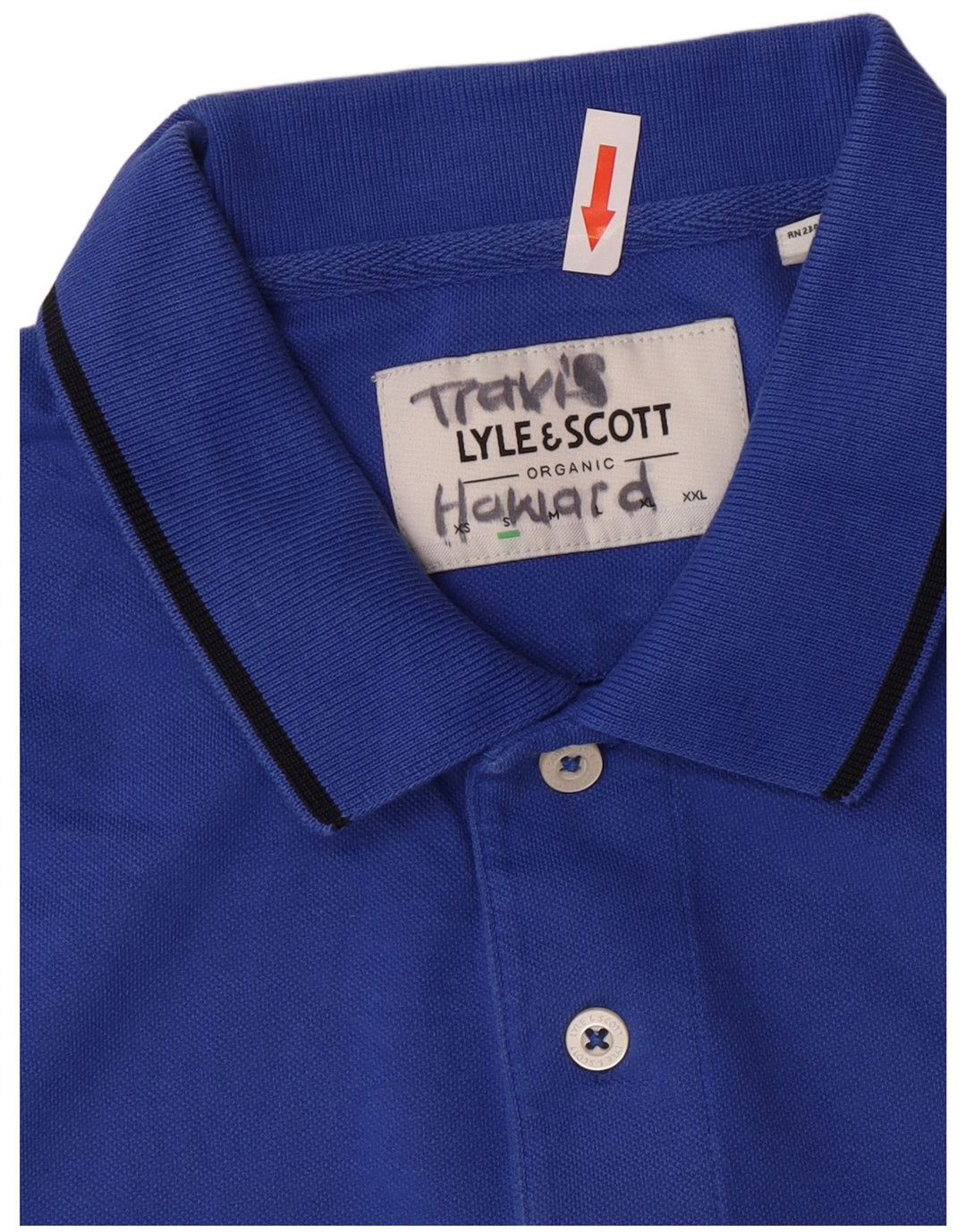 Camisa polo masculina Lyle & Scott pequena azul algodão