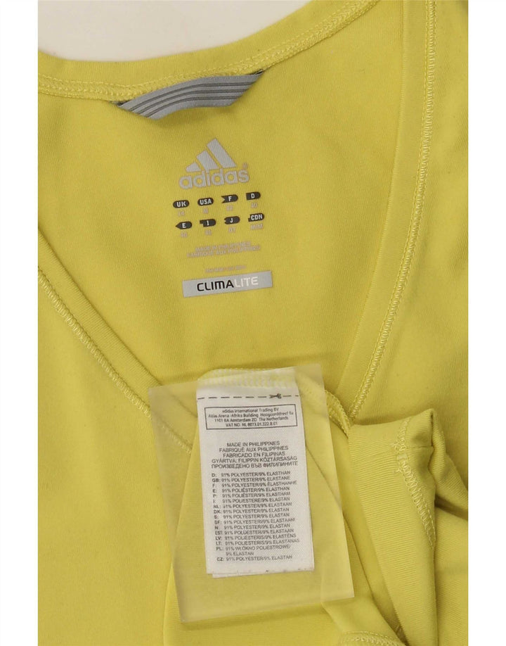 Adidas Womens Climalite Vest Top UK 14 Médio Amarelo Poliéster