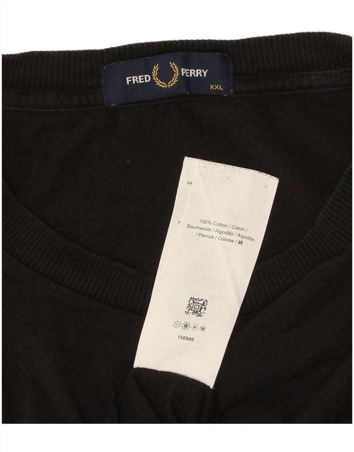 Camiseta gráfica masculina FRED PERRY 2XL algodão preto