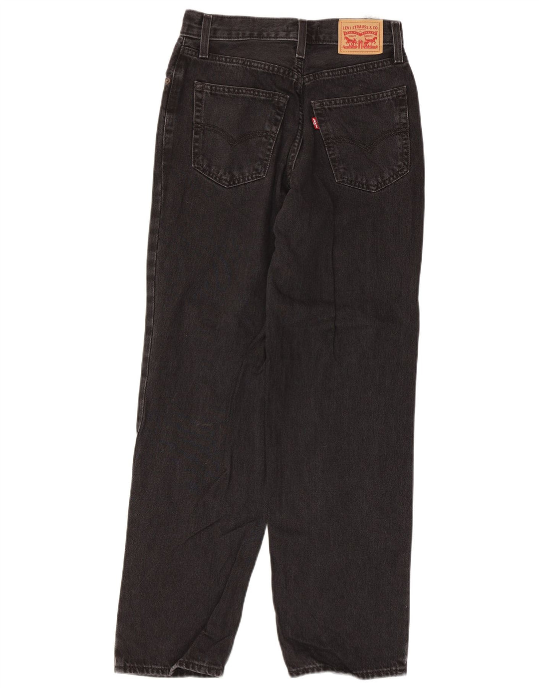 Calça jeans larga feminina Levi's W24 L31 algodão preto
