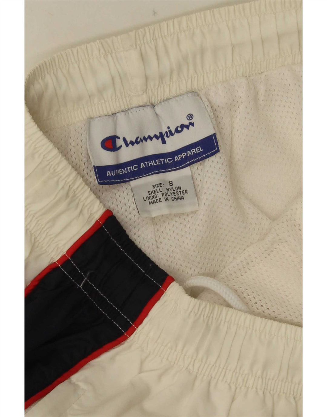 Calça de treino masculina Capri Champion pequena branca colorblock nylon