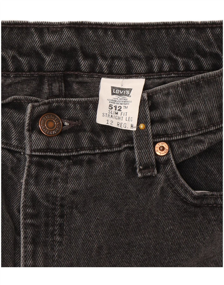 Calça jeans feminina Levi's 512 High Rise Straight US 12 Grande W30 L30 Cinza