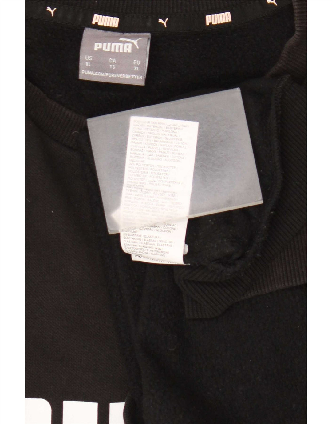 Puma Mens Graphic Moletom Jumper XL Algodão Preto