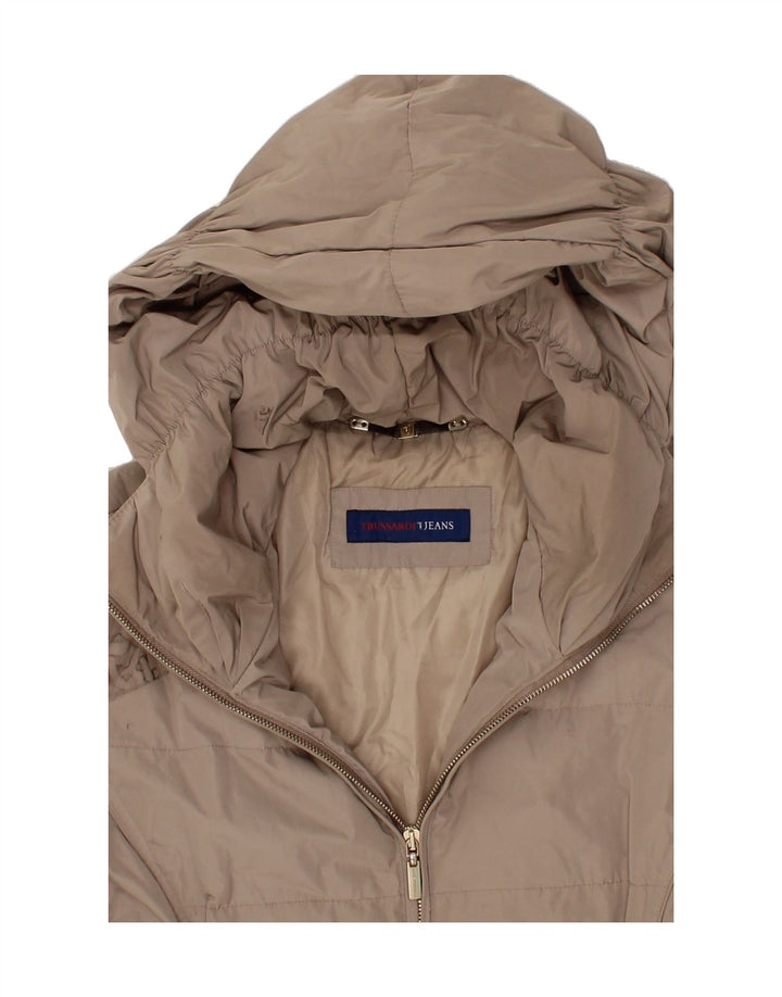 TRUSSARDI JEANS Womens Hooded Padded Coat UK 18 XL Grey Vintage Trussardi Jeans and Second-Hand Trussardi Jeans from Messina Hembry 