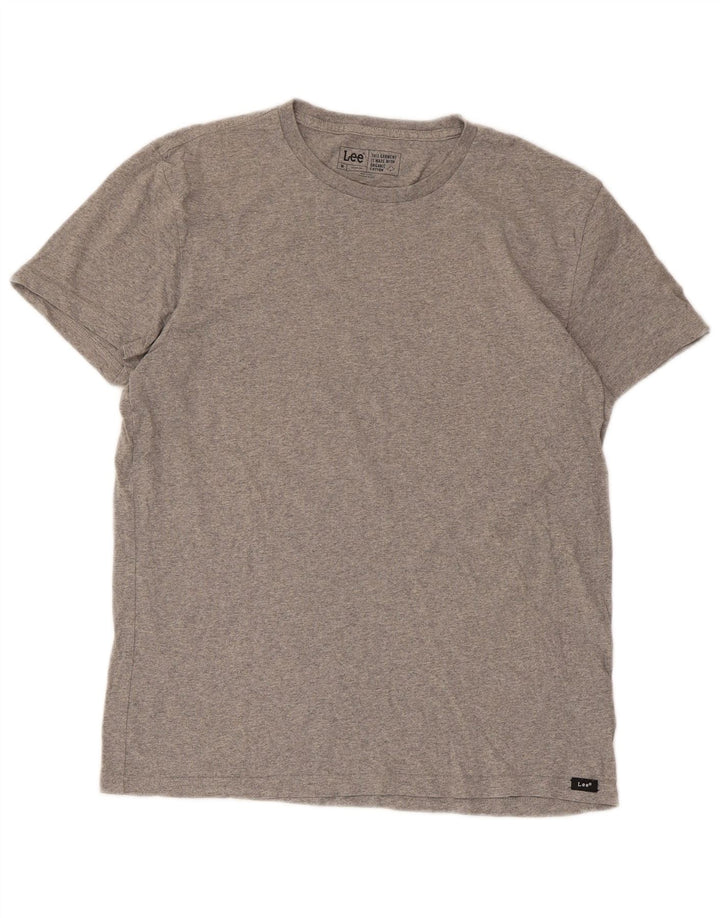 Camiseta masculina Lee algodão manchado cinza médio