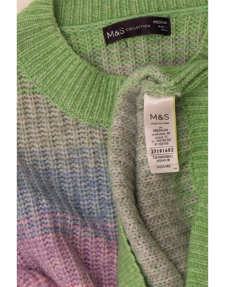Suéter feminino Marks & Spencer com gola redonda Reino Unido 14 médio multicolorido