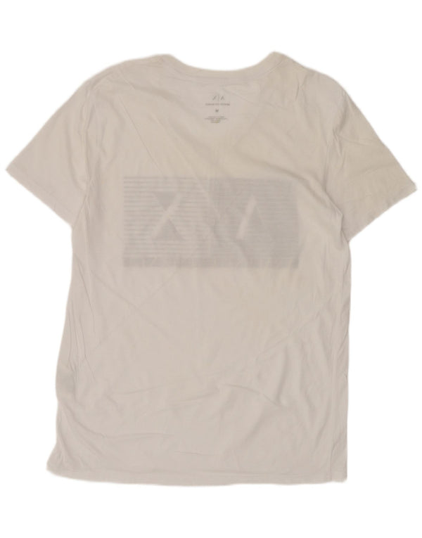Camiseta gráfica masculina Armani Exchange Top médio algodão branco
