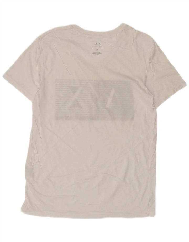 Camiseta gráfica masculina Armani Exchange Top médio algodão branco