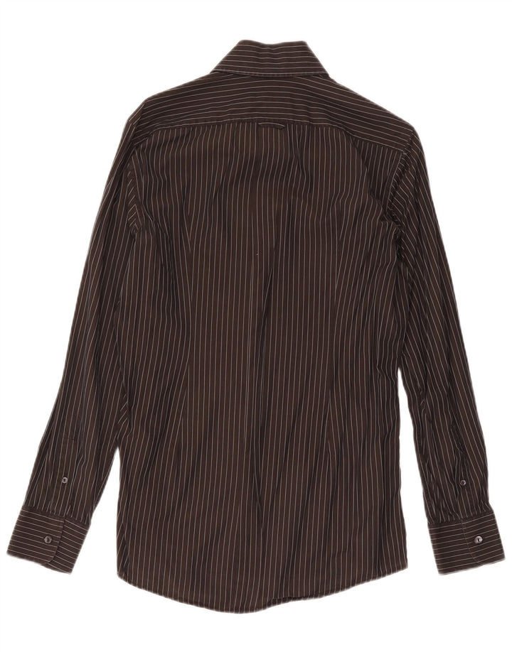 Camisa masculina Dolce & Gabbana tamanho 40 15 1/2 risca de giz preta média