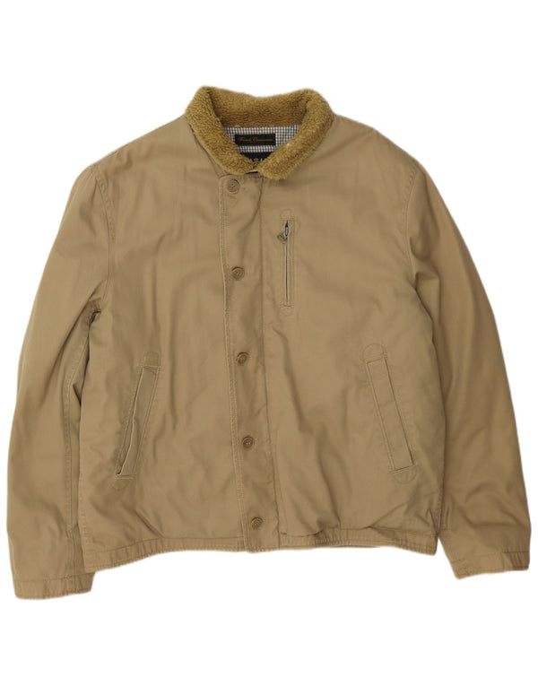 Jaqueta corta-vento masculina French Connection UK 42 XL algodão bege