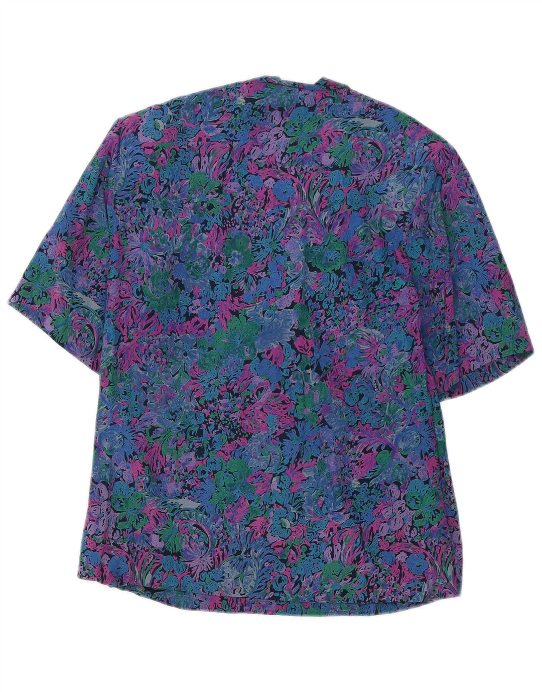 Blusa feminina VINTAGE UK 12 média floral multicolorida