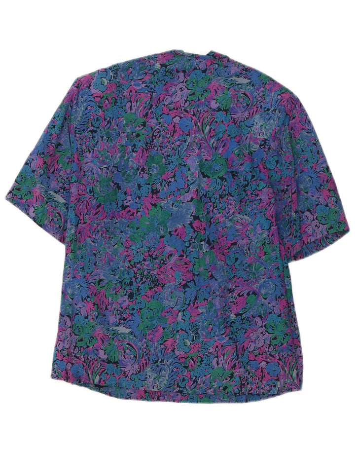 Blusa feminina VINTAGE UK 12 média floral multicolorida