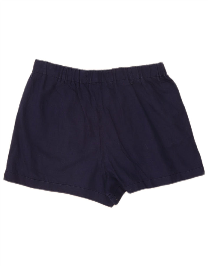 Benetton Shorts feminino casual médio W30 linho azul marinho