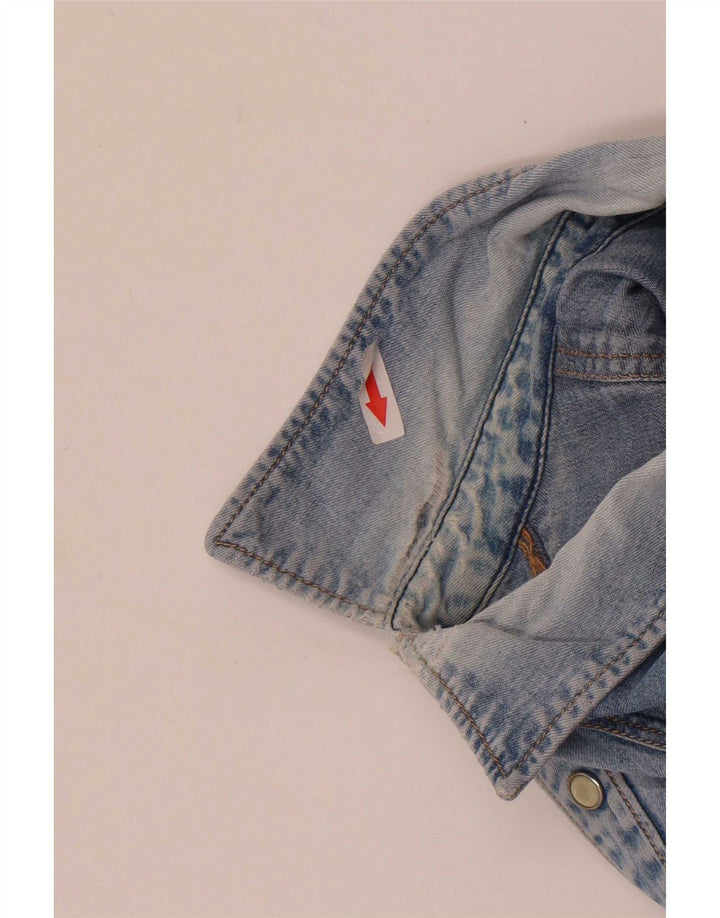 Wrangler Camisa jeans masculina casual XL algodão azul
