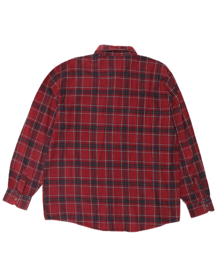 PROJETO EUROPEU Camisa masculina de flanela XL algodão xadrez Borgonha