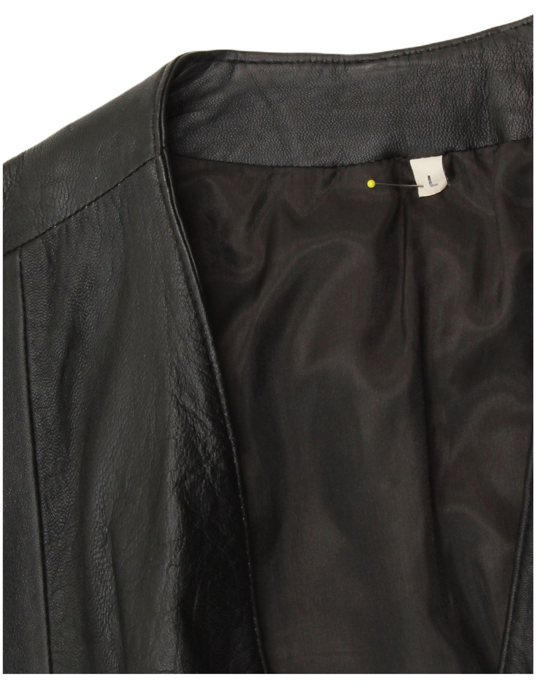 Colete de couro masculino VINTAGE grande preto