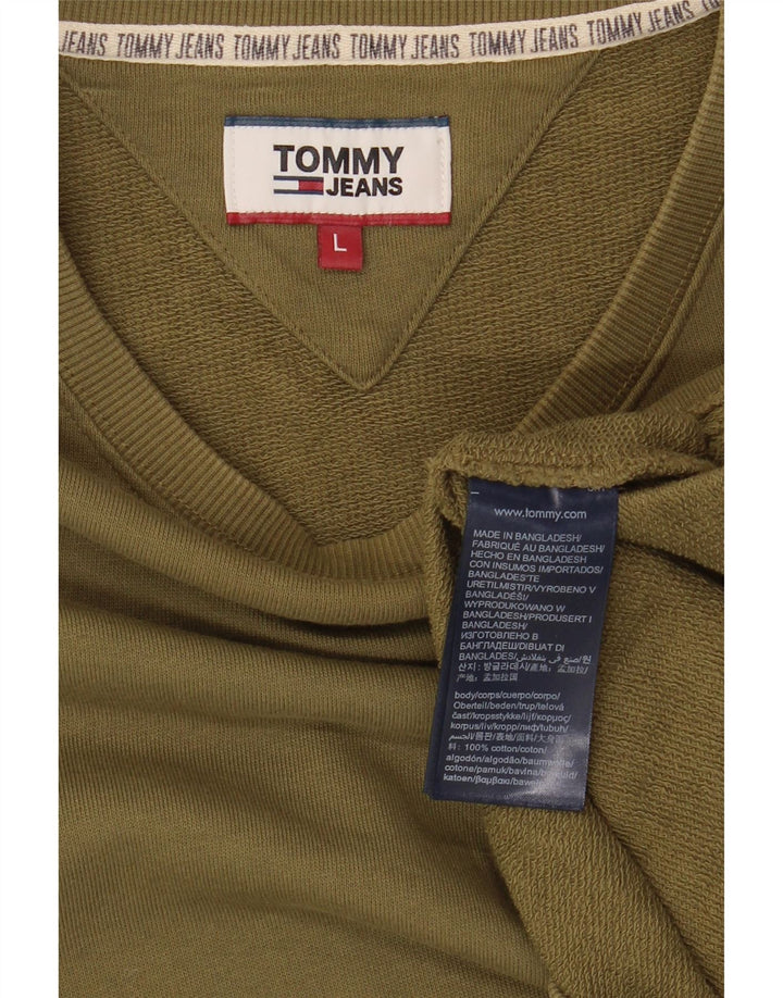 Tommy Hilfiger moletom masculino jumper grande algodão cáqui