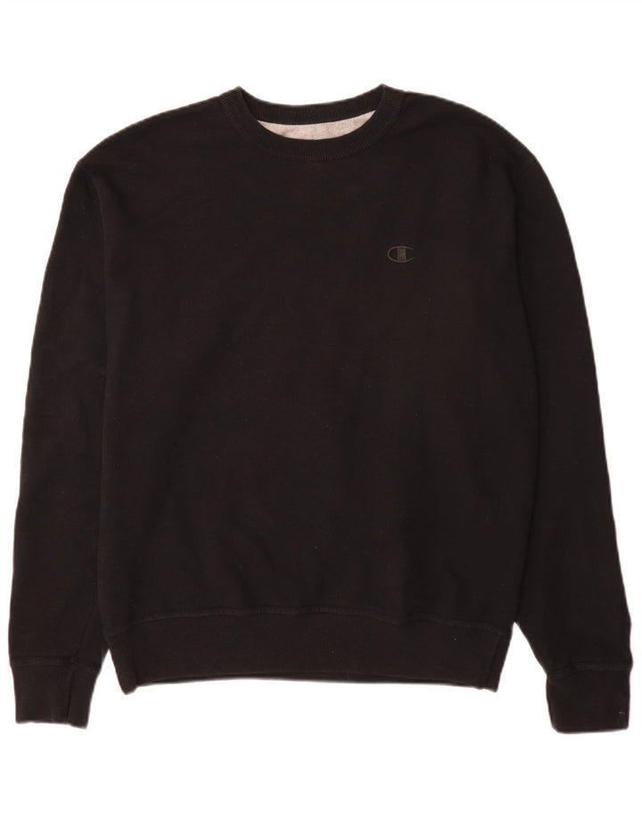 Champion moletom masculino jumper médio algodão preto