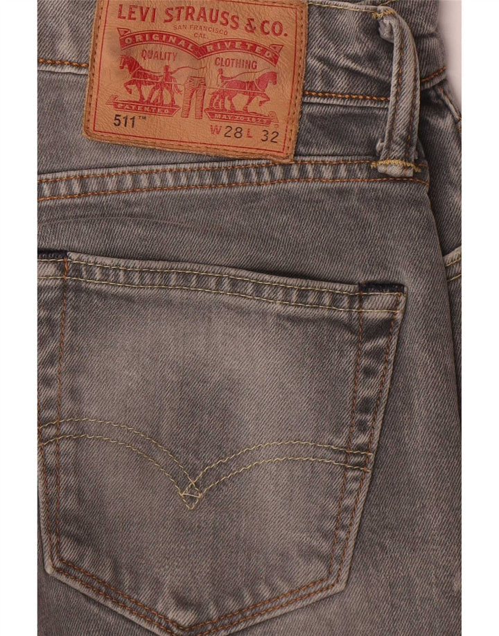 Calça Jeans Levis 511 Slim Masculina W28 L32 Cinza Algodão