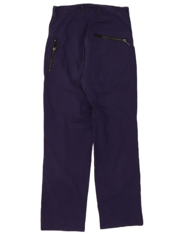 Calça cargo feminina Rohan cintura alta reta W28 L28 poliéster azul marinho