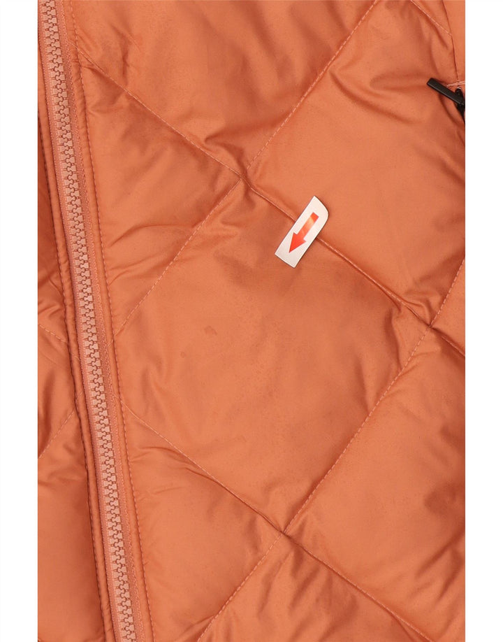 Casaco acolchoado com capuz feminino Columbia UK 14 poliéster laranja médio
