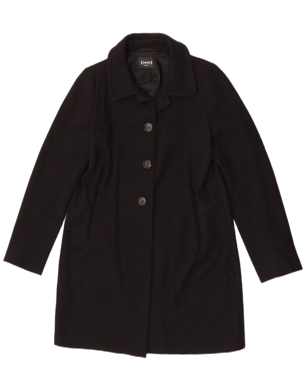 Sobretudo feminino Marella UK 14 grande lã virgem preta