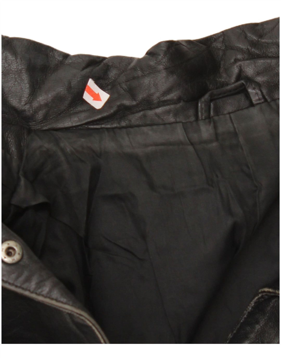 Jaqueta feminina de couro superdimensionada VINTAGE EU 42 couro preto grande