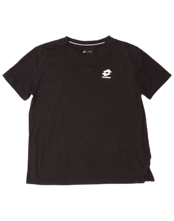 Camiseta feminina LOTTO UK 16 grande algodão preto