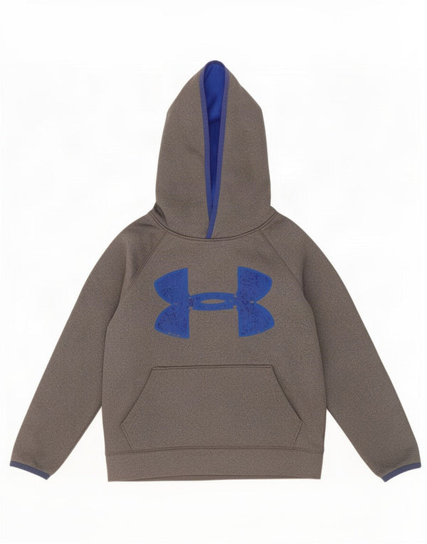 Suéter com capuz gráfico Under Armour Boys Cold Gear 7-8 anos pequeno cinza