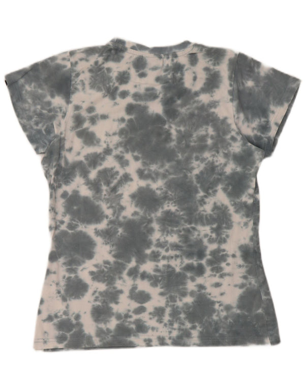 Camiseta feminina Ellesse com estampa gráfica UK 12 algodão tie-dye cinza médio