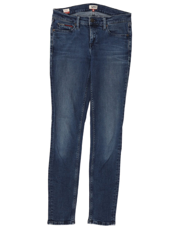 Tommy Hilfiger feminino Nora Mid Rise Skinny Jeans W28 L30 Azul Algodão