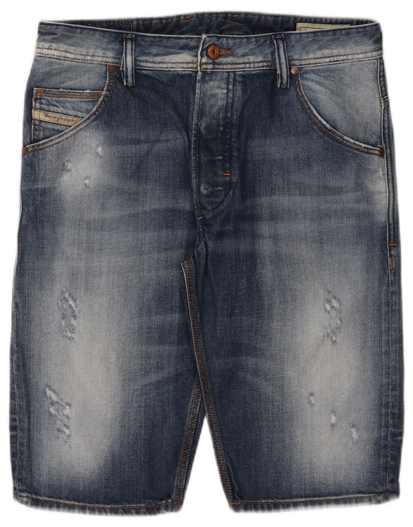 Shorts jeans masculino diesel desgastado W29 algodão azul pequeno
