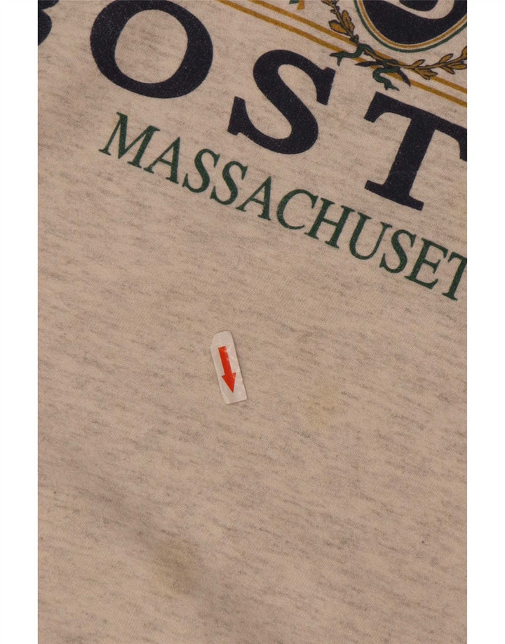 Boston moletom gráfico masculino jumper XL algodão cinza