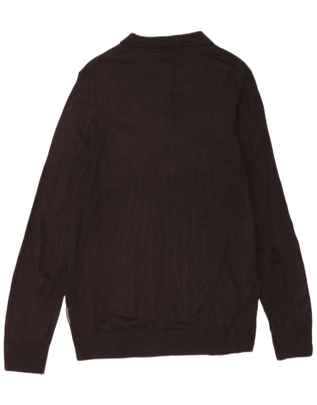 Suéter de jumper com pescoço em polo masculino French Connection grande acrílico preto