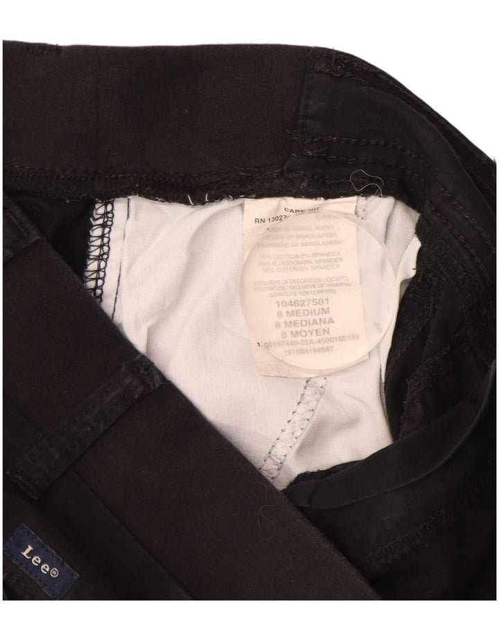 Shorts cargo feminino Lee de cintura média e ajuste relaxado US 8 médio W30 algodão preto