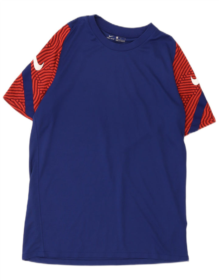 Camiseta Nike masculina Dri Fit Graphic Top grande bloco colorido azul