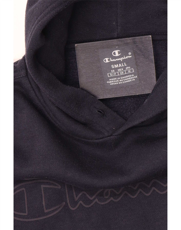 Jumper com capuz gráfico masculino Champion pequeno azul marinho